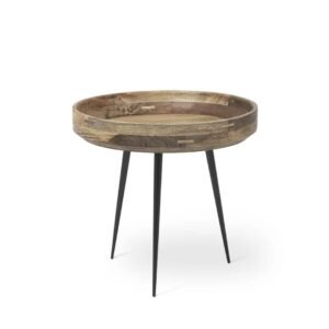 Modern Vannes Solid Wood Round Natural Small Coffee Table