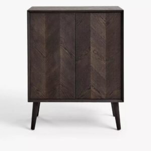 Modern Vannes Solid Wood Black Cabinet With 2 Doors